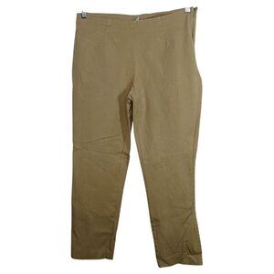Time And Tru Khaki Ankle Pants Women Size 12 Skinny Side Zipper